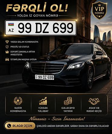 stabilizator kredit: VIP avtomobil nömrəsi: AZ 99 DZ 699 Xüsusiyyətlər: - Yadda qalan — 1