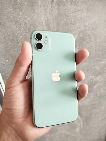 Apple iPhone: IPhone 11, Б/у, 128 ГБ, Зеленый, Зарядное устройство, Защитное стекло, Чехол, 73 % — 1