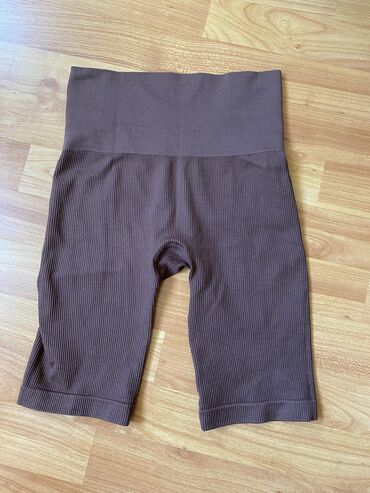 Leggings, Bike shorts: XS (EU 34), color - Brown, Single-colored