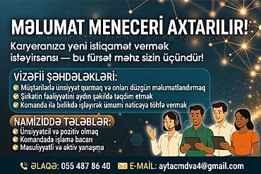 katibə isi: Ofis menecer, katib tələb olunur, 18-29 yaş, 1 ildən az təcrübə — 1
