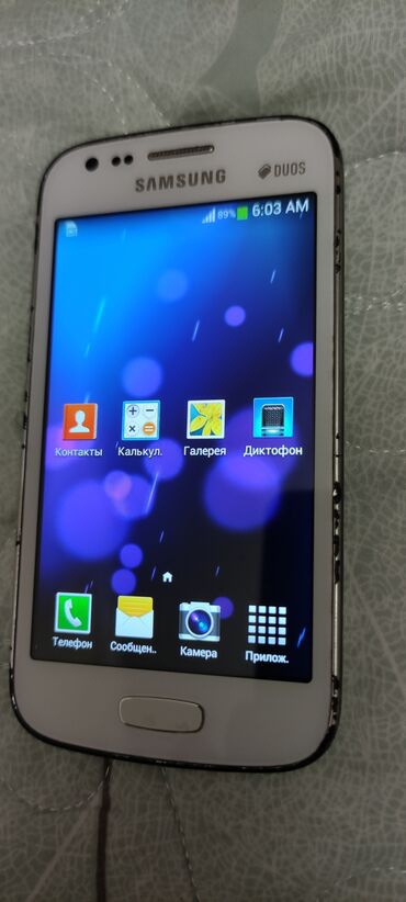 samsung galaxy a 5: Samsung Galaxy Ace 3, Колдонулган, түсү - Ак, 2 SIM