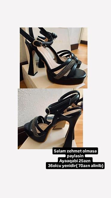 Basanoşka və səndəllər: Qadın yüksək dabanlı sandal - Rəng: qara - Ölçü: 36 - Model — 1