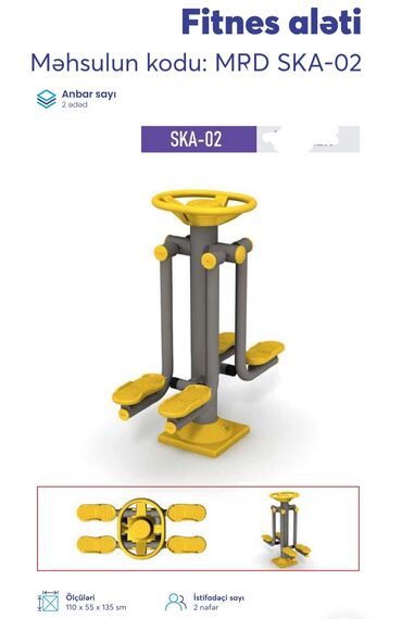 Digər trenajorlar: Açıq hava fitnes avadanlıqları – sarı/qrafit rəng palitrası, metal — 34