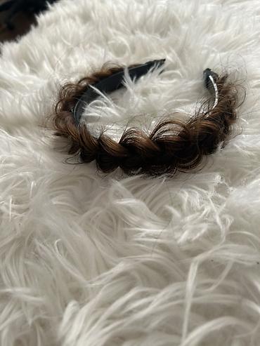 sac bantları: Qəhvəyi hörüklü saç çərçivəli tac (headband) - Model: hörük formalı — 1