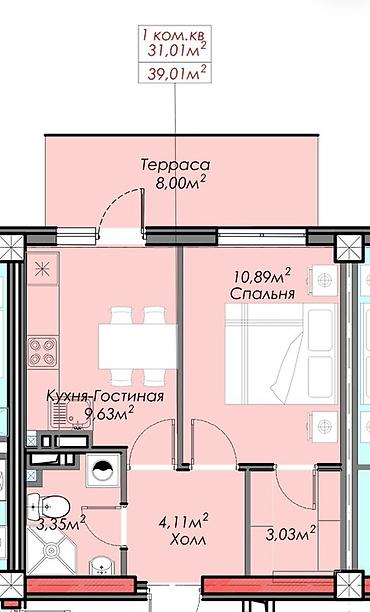 планировочный: Квартира на Иссык-Куле в центре отдыха ROYAL RESORT, с. Чок-Тал. Сдача — 2