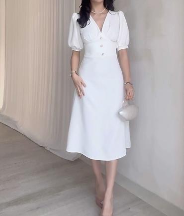 mango canta: Zərif ağ midi don S/razmer - Stil: Klassik və romantik siluet — 1