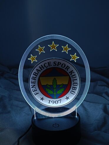 Stol lampaları: LED akril işıqlandırılan stolüstü dekor – futbol klub loqolu - Şəffaf — 6