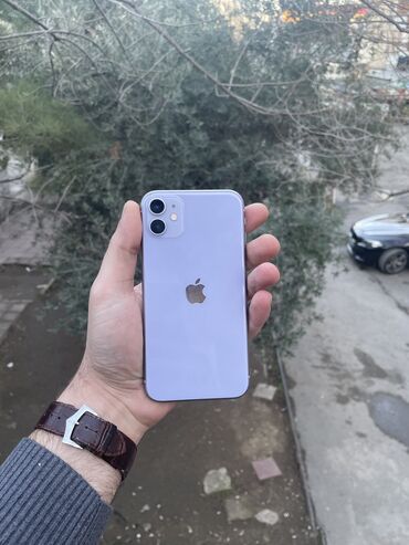 ayfon telefon zengleri: IPhone 11, 128 GB, Deep Purple, Zəmanət, Simsiz şarj, Face ID