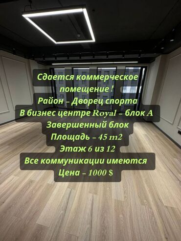 Продажа участков: Сдаю Офис, 45 м², В бизнес центре, 1 линия