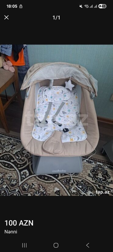 Manejlər: Məhsul: Coolbaby elektrik beşik/swing nənni - Rəng: bej-qrey