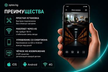 mini 4k: 4G внутренняя PTZ IP-камера видеонаблюдения (двойной объектив) — 4