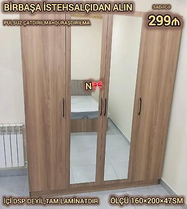 Satılır: *birbaşa istehsalçıdan 4 qapılı dolab* Qeyd:Yenidir, *Hazır lalafo.az -da Satılır: *birbaşa istehsalçıdan 4 qapılı dolab* Qeyd:Yenidir, *Hazır