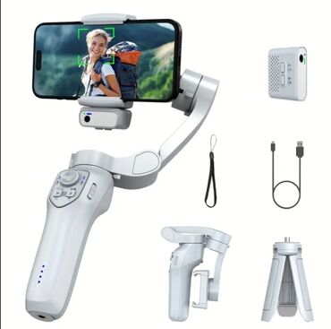 Digər aksesuarlar: Ağ rəngdə olan bu telefon stabilizatoru hamar və sabit video
