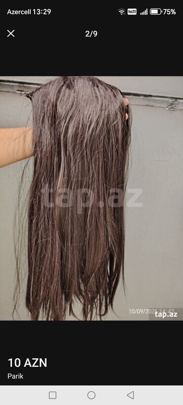 Təbii saçlar, pariklər: Taxma saçlar, Süni, İşlənmiş — 12