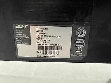 Стол компьютерлери жана комлектөөчүлөр: Acer V226HQL Bb — 21.5" LCD монитор с LED‑подсветкой Основные — 4