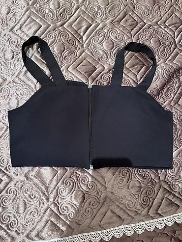 stringer alt geyimi: Qara qadın topu - Model: qalın askılı, düz kəsimli qısa top - Rəng — 2