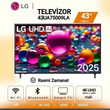 запчасти на телефон флай изи 3: Yeni Televizor LG LED ekran 43" UHD (3840x2160), Rayonlara çatdırılma