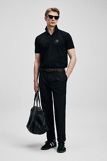 lufian: Lufian polo köynəyi – qara rəng - Minimalist dizayn, sinə hissəsində — 3