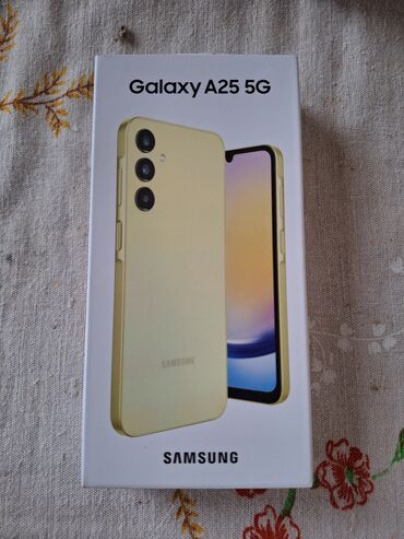 a 51 telefon: Samsung Galaxy A25, 128 GB, rəng - Sarı, Sensor, İki sim kartlı, Face ID