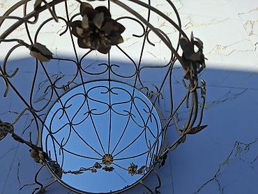 metal turba: Dekorativ metal səbət – güzgülü dibli - Material: möhkəm metal — 2
