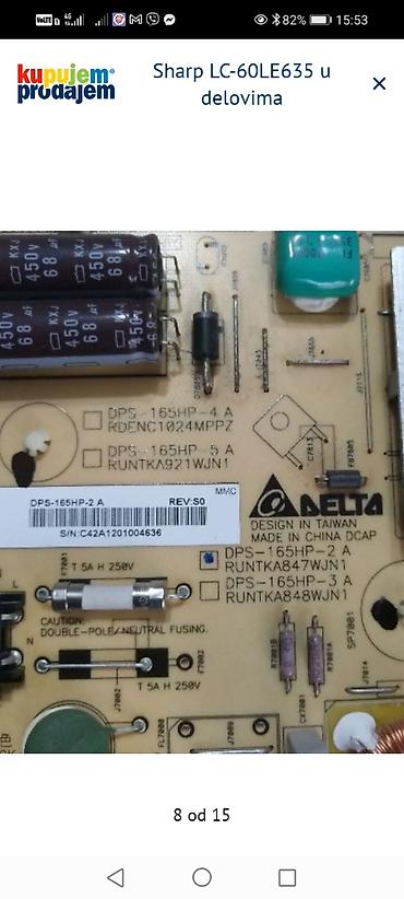 Aksesoari za TV i video: Sharp LC-60LE635 – delovi i module Dostupni originalni delovi sa — 9