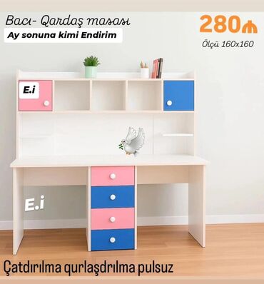 Masa və oturacaq dəstləri: Oğlan və qız üçün, Yeni, Yazı masası