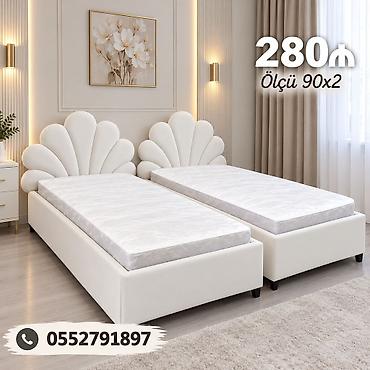 • İki ədəd müasir tək çarpayı dəsti • Ölçü: 90×2 (hər çarpayı 90 sm lalafo.az -da • İki ədəd müasir tək çarpayı dəsti • Ölçü: 90×2 (hər çarpayı 90 sm