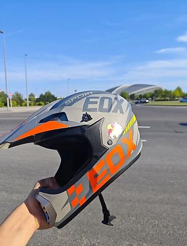 velo kaska: Motokros/tur enduro tipli tam üzlü kaska - Rəng və dizayn: boz-qara — 5