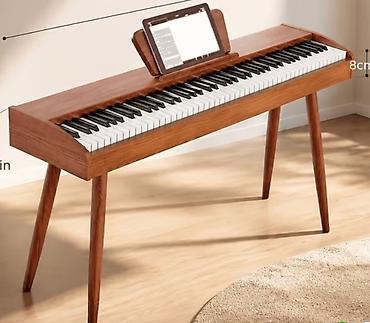 piano şekilleri: Elektro Pianino Qəhvəyi rəngli 88 klaviş tam oktava Pianino səslidir 4 — 3