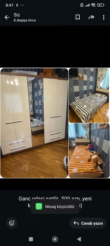 Вилки: Ganc odasi satilir 500 azn. yeni kimidir.Unvan zig (Gülü)