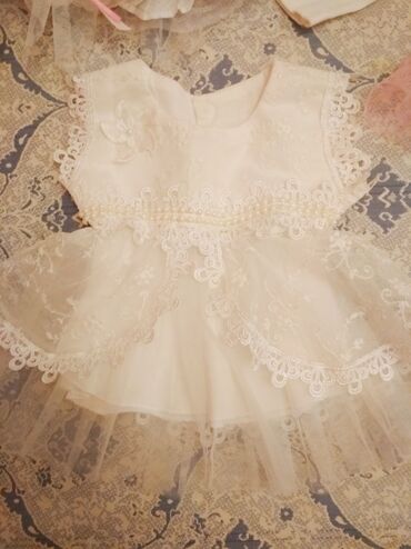 Платья: Детское платье, цвет - Белый, Б/у — 5