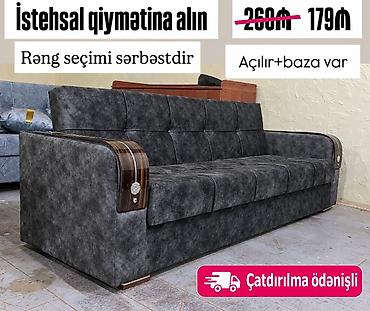 Açılan mexanizmli divan – baza ilə - Rəng seçimi sərbəstdir - Geniş