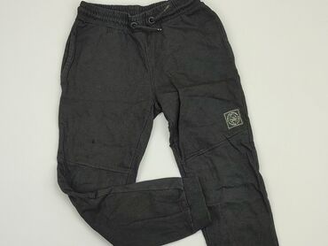 cargo spodnie czarne: Spodnie dresowe, Little kids, 9 lat, 128/134, stan - Zadowalający