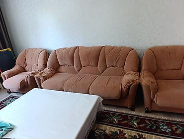 мебель диван раскладной: Мягкий гарнитур для гостиной: диван + 2 кресла - Комплект состоит из — 1