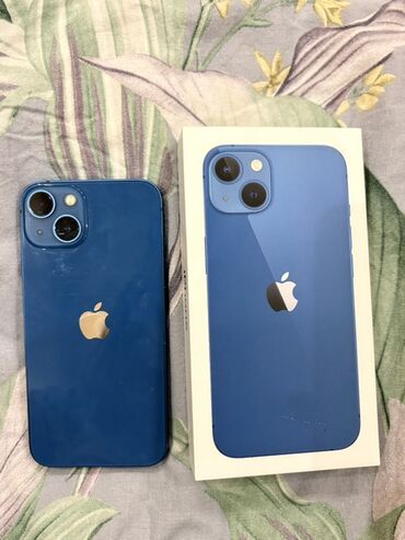 айфон 13 бэушный: IPhone 13, Колдонулган, 256 ГБ, Көк, Куту
