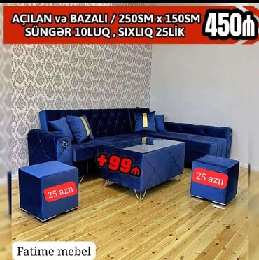 Çarpayılar: Künc divan, Yeni, Açılan, Bazalı, Parça, Şəhərdaxili pulsuz çatdırılma