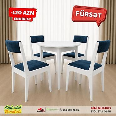 Masalar və oturacaqlar: Mətbəx üçün, Yeni, Açılmayan, Yumru masa, 4 stul — 3