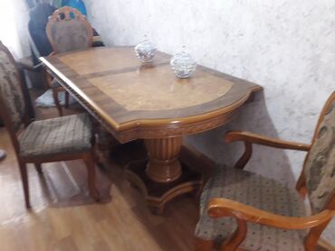 стеклянный журнальный стол: Klassik üslubda yemək otağı dəsti. - Düzbucaqlı formalı taxta masa lalafo.az -da стеклянный журнальный стол: Klassik üslubda yemək otağı dəsti. - Düzbucaqlı formalı taxta masa