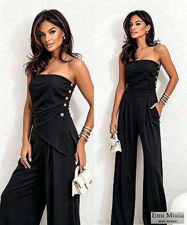 celika: Ženski elegantni kombinezon bez naramenica – Emi Moda, Made in Italy — 1