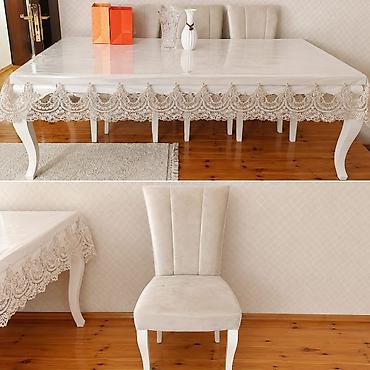 Qonaq otağı üçün, İşlənmiş, Kvadrat masa, 6 stul