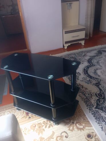 Мебель: Новый, Угловой ТВ стенд, С полками, Стеклянный, Азербайджан