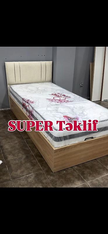 ortopedik matraslar bakida: Tək ölçülü çarpayı dəsti – baza + matrasiya - Komplekt: taxta — 3