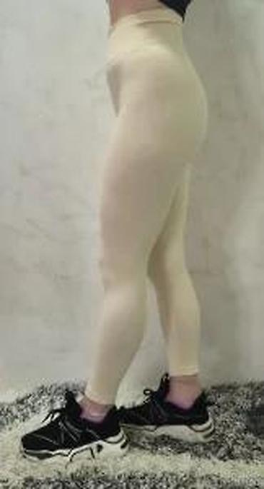 Helanke, biciklistički šortsevi: Ženske bež helanke sa visokim strukom - Visok, širok pojas za dodatnu — 17