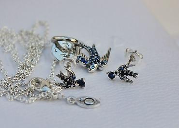 Бижутерия: Очаровательный набор с птичками 🕊️ от Pandora🥰 Серебро 925 проба😍 — 6