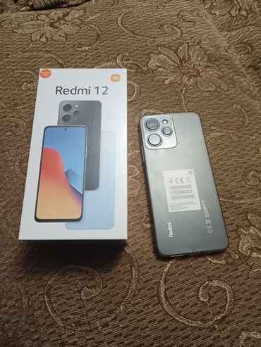 чехол iphone se: Xiaomi Redmi 12, 256 GB, rəng - Qara, 
 Barmaq izi