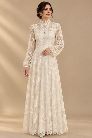 kicik toy dekorlari: Zərif və romantik üslubda gəlinlik. Model tam uzunluqda, döşəməyə — 1