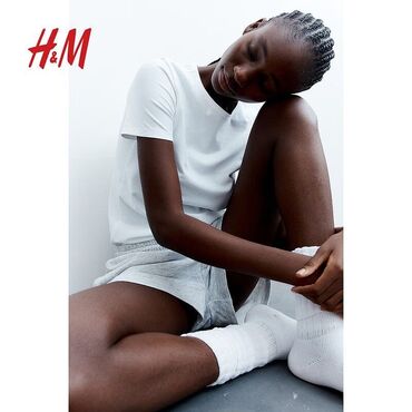 спортивный купальник с шортами: Футболка, Кыналып турган модель, Кытай, H&M, Пахта, Жаңы, XS (EU 34)