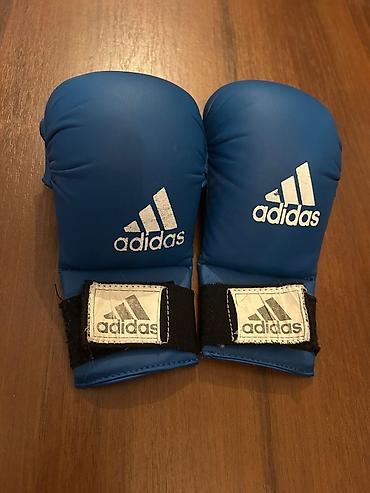 İdman və istirahət: Adidas karate/taekvondo əlcəkləri – mavi rəngdə, orijinal model. - — 1