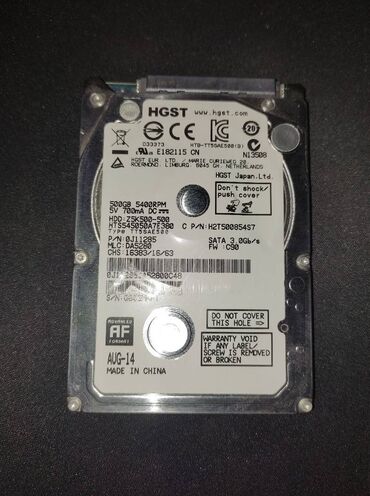 купить бэушный ноутбук: Накопитель, Б/у, Hitachi, HDD, 512 ГБ, 2.5", Для ноутбука