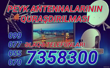 sputnik antena v Azərbaycan | TV və video üçün aksesuarlar: Peyk antenalarının quraşdırılması | Quraşdırılma, Təmir, Tənzimlənmə